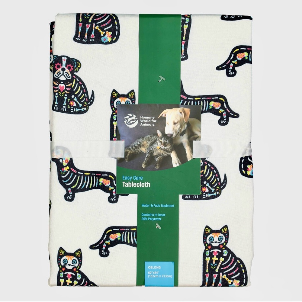 Day of the Dead Sugar Skull Cats & Dogs Table Cloth.